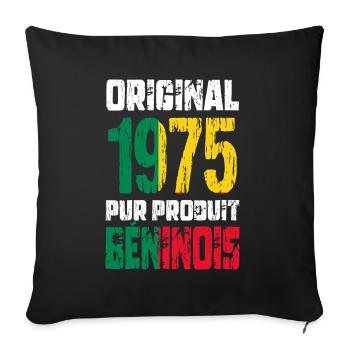 Anniversaire 50 ans - Original - 1975 - Béninois - Housse de coussin décorative 45 x 45 cm - noir - Devant