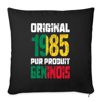 Anniversaire 40 ans - Original - 1985 - Béninois - Housse de coussin décorative 45 x 45 cm - noir - Devant