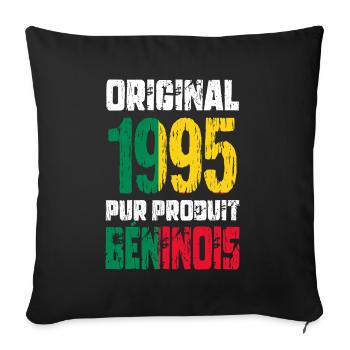 Anniversaire 30 ans - Original - 1995 - Béninois - Housse de coussin décorative 45 x 45 cm - noir - Devant