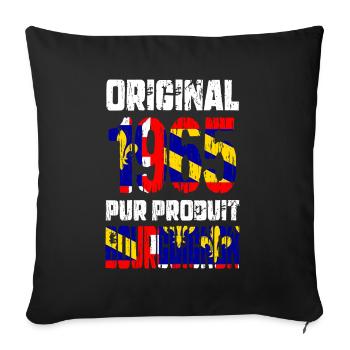 Anniversaire 60 ans - Original - 1965 Bourguignon - Housse de coussin décorative 45 x 45 cm - noir - Devant