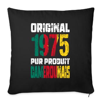 50th Anniversary - Original - 1975 Cameroonian - Sofa pillowcase 17,3'' x 17,3'' (45 x 45 cm) - black - Front