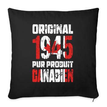 80th Anniversary - Original - 1945 - Canadian - Sofa pillowcase 17,3'' x 17,3'' (45 x 45 cm) - black - Front
