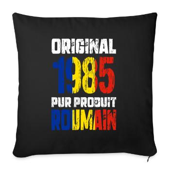 40th Anniversary - Original 1985 - Romanian - Sofa pillowcase 17,3'' x 17,3'' (45 x 45 cm) - black - Front
