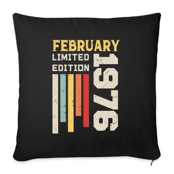 Februar 1976 - Februar 1976 Jubiläumsgeschenk - Sofakissenbezug 45 x 45 cm - Schwarz - Vorne