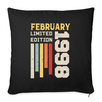 February 1998 - February 1998 Birthday Gift - Sofa pillowcase 17,3'' x 17,3'' (45 x 45 cm) - black - Front