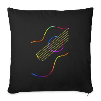Poetry Guitar | Music, concert, music school - Sofa pillowcase 17,3'' x 17,3'' (45 x 45 cm) - black - Front