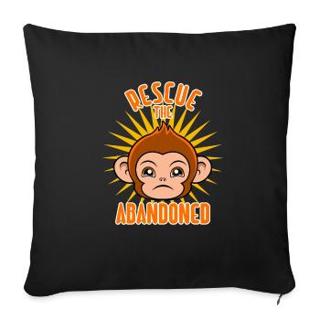 Sauvez le singe mignon abandonné - Housse de coussin décorative 45 x 45 cm - noir - Devant