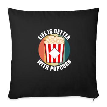 Mangeur de maïs sain Life With Popcorn - Housse de coussin décorative 45 x 45 cm - noir - Devant
