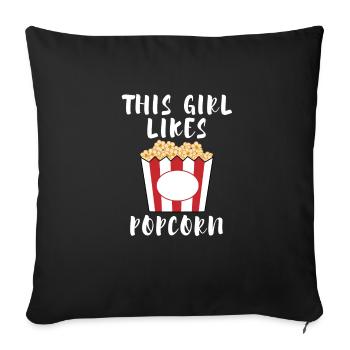Popcorn lustiges Sprichwort Essen Mais Popcorn - Sofakissenbezug 45 x 45 cm - Schwarz - Vorne