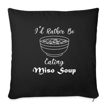 Soupe Miso Nouilles Ramen Chef Cuisine Japonaise - Housse de coussin décorative 45 x 45 cm - noir - Devant