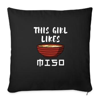 Japanische Esskultur Miso-Suppe Ramen - Sofakissenbezug 45 x 45 cm - Schwarz - Vorne