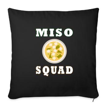Miso Squad Nouilles Ramen Culture Japonaise - Housse de coussin décorative 45 x 45 cm - noir - Devant