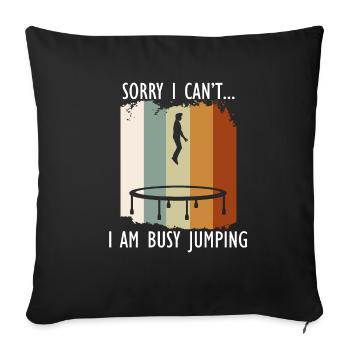 Busy Jumping Trampoline Trampoline Jumper - Sofa pillowcase 17,3'' x 17,3'' (45 x 45 cm) - black - Front
