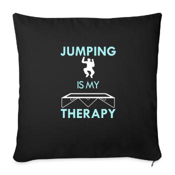 Jumping as Therapy Trampolinist Hobby Sports - Sofa pillowcase 17,3'' x 17,3'' (45 x 45 cm) - black - Front