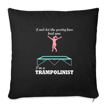 Jumping Trampoline Hobby Sports Trampolinist - Sofa pillowcase 17,3'' x 17,3'' (45 x 45 cm) - black - Front