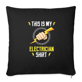 Elektriker ironisches Zitat Elektroarbeiter - Sofakissenbezug 45 x 45 cm - Schwarz - Vorne