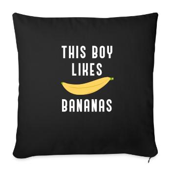 Funny Saying Eating Bananas Exotic Fruits - Sofa pillowcase 17,3'' x 17,3'' (45 x 45 cm) - black - Front