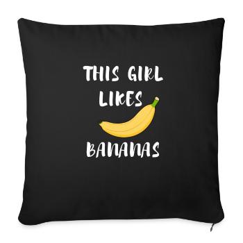 Bananes Fruits exotiques Ironic Quote Banane - Housse de coussin décorative 45 x 45 cm - noir - Devant