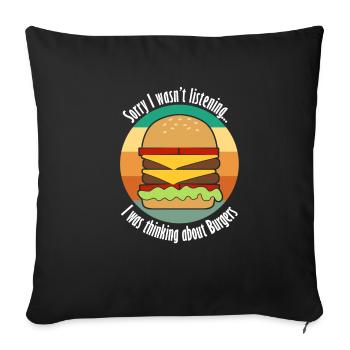 Delicious Food Burger Hamburger Chef - Sofa pillowcase 17,3'' x 17,3'' (45 x 45 cm) - black - Front