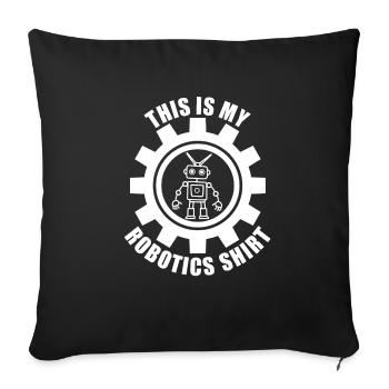 Fan de robot avec citation drôle - Housse de coussin décorative 45 x 45 cm - noir - Devant