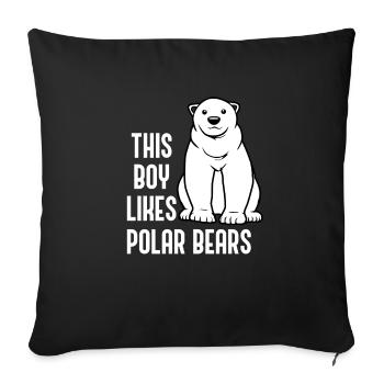 Un garçon aime les animaux sauvages de - Housse de coussin décorative 45 x 45 cm - noir - Devant