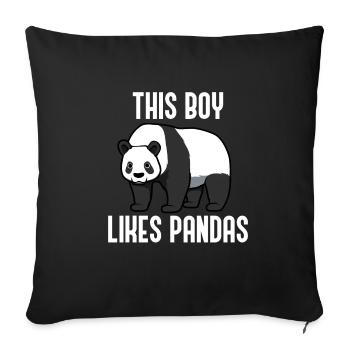 Panda australien mignon animal sauvage - Housse de coussin décorative 45 x 45 cm - noir - Devant