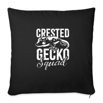 Cute Crested Geckos Funny Wildlife Lizards - Sofa pillowcase 17,3'' x 17,3'' (45 x 45 cm) - black - Front
