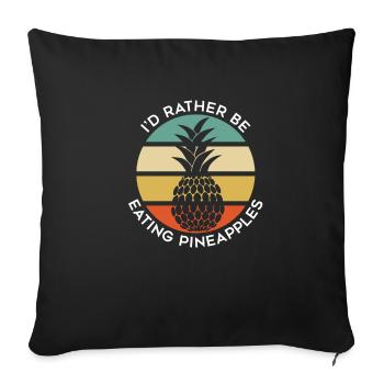 Ananas tropicaux d'été à Hawaï - Housse de coussin décorative 45 x 45 cm - noir - Devant