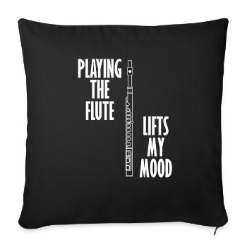 Flute Player Flutist Orchestra Flute Player - Sofa pillowcase 17,3'' x 17,3'' (45 x 45 cm) - black - Front