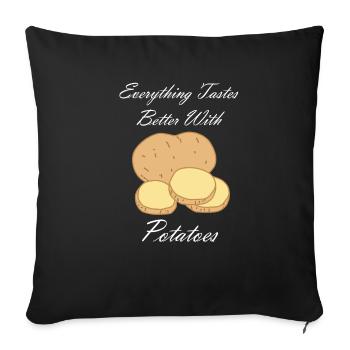 Tout a bon goût avec les pommes de terre et les - Housse de coussin décorative 45 x 45 cm - noir - Devant