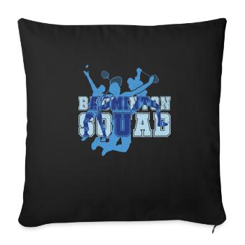 Raquette de badminton Funny Badminton Player Squad - Housse de coussin décorative 45 x 45 cm - noir - Devant