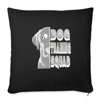 Dog Obedience School Trainer Dog Training Quote - Sofa pillowcase 17,3'' x 17,3'' (45 x 45 cm) - black - Front