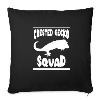 Crested Gecko Squad Lustiges Sprichwort Reptilien - Sofakissenbezug 45 x 45 cm - Schwarz - Vorne