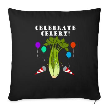 Celebrate Celery Healthy Vegetables Leek - Sofa pillowcase 17,3'' x 17,3'' (45 x 45 cm) - black - Front