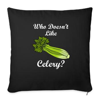 Qui aime le céleri, les légumes sains et les - Housse de coussin décorative 45 x 45 cm - noir - Devant