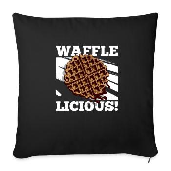 Waffle-Licious Ironic Waffle Food Gourmet - Sofa pillowcase 17,3'' x 17,3'' (45 x 45 cm) - black - Front