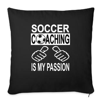 Fußballtrainer Soccer Coach coaching Geschenkidee - Sofakissenbezug 45 x 45 cm - Schwarz - Vorne
