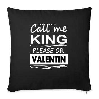 Mon nom est Valentin mon nom est Valentin cadeau - Housse de coussin décorative 45 x 45 cm - noir - Devant