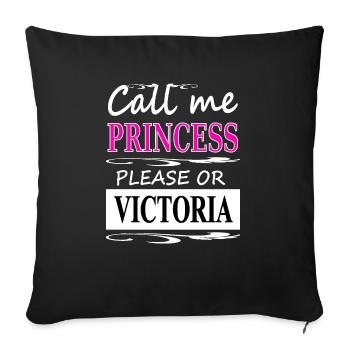 I'm Victoria, my name is Victoria Gift Idea - Sofa pillowcase 17,3'' x 17,3'' (45 x 45 cm) - black - Front