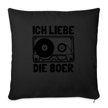 80 s - Sofa pillowcase 17,3'' x 17,3'' (45 x 45 cm) - black - Front