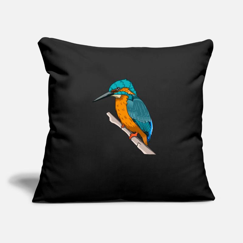 Eisvogel auf einem Ast bunt Geschenk Vogel Sofakissenbezug 45 x 45 cm