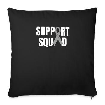Brain Cancer Support Squad Family Awareness Ribbon - Sofa pillowcase 17,3'' x 17,3'' (45 x 45 cm) - black - Front