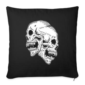 Skull Skull Horror Skeleton Halloween Metal - Sofa pillowcase 17,3'' x 17,3'' (45 x 45 cm) - black - Front