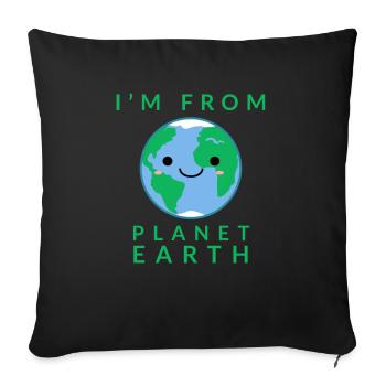 Planet Earth - Sofa pillowcase 17,3'' x 17,3'' (45 x 45 cm) - black - Front