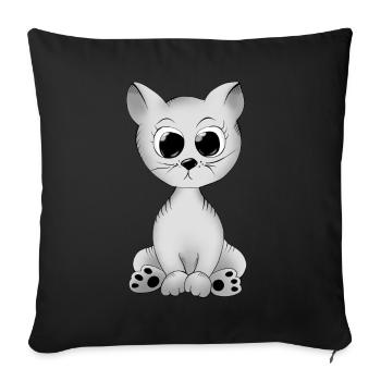 Katze - Sofakissenbezug 45 x 45 cm - Schwarz - Vorne