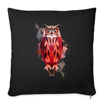 Owl geometric - Sofa pillowcase 17,3'' x 17,3'' (45 x 45 cm) - black - Front