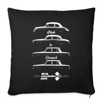 IFA mobile DDR History 1950-1991 made in Eisenach - Housse de coussin décorative 45 x 45 cm - noir - Devant