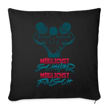 Gewichtheben Bodybuilder Fitness Workout - Sofakissenbezug 45 x 45 cm - Schwarz - Vorne