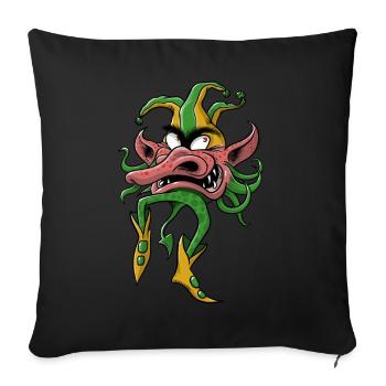 🤡 CIRCUS CLOWN Fun and Weird Gift Items - Sofa pillowcase 17,3'' x 17,3'' (45 x 45 cm) - black - Front