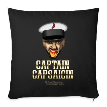 Capitaine Capsaicin Chili T-Shirt - Housse de coussin décorative 45 x 45 cm - noir - Devant